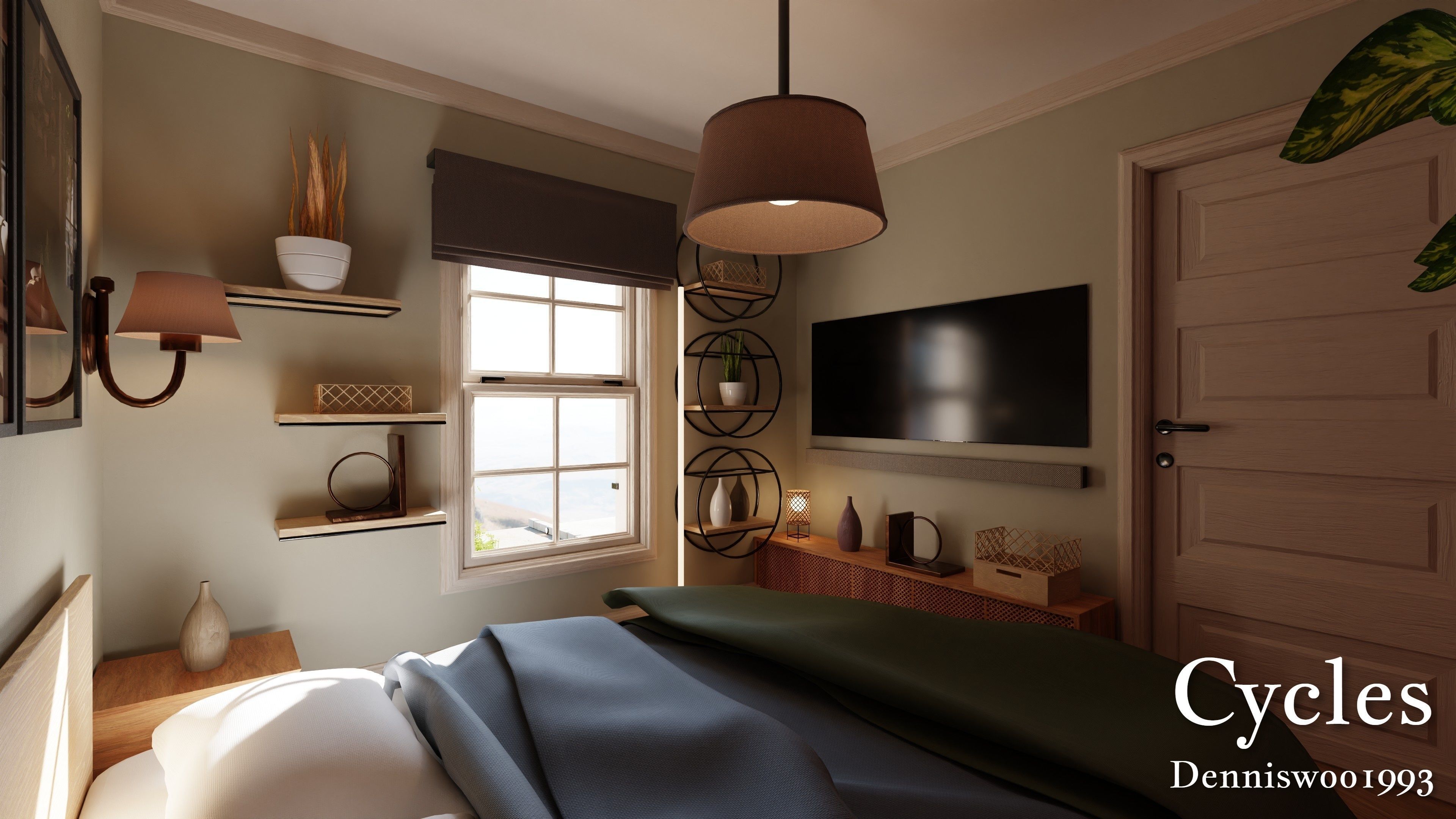 Modular Classic Style American House 5 Low-poly 3D model_6