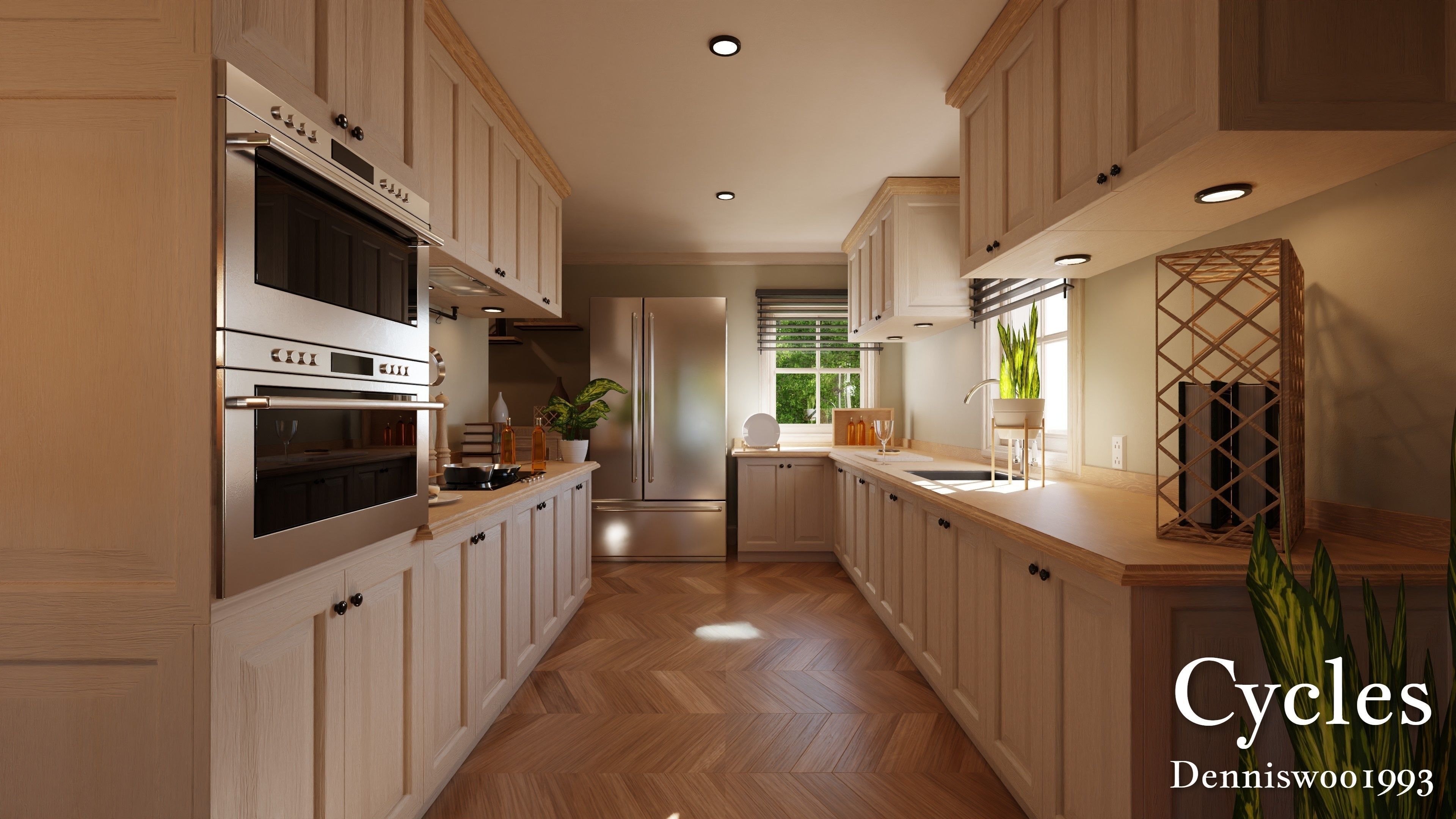 Modular Classic Style American House 5 Low-poly 3D model_4