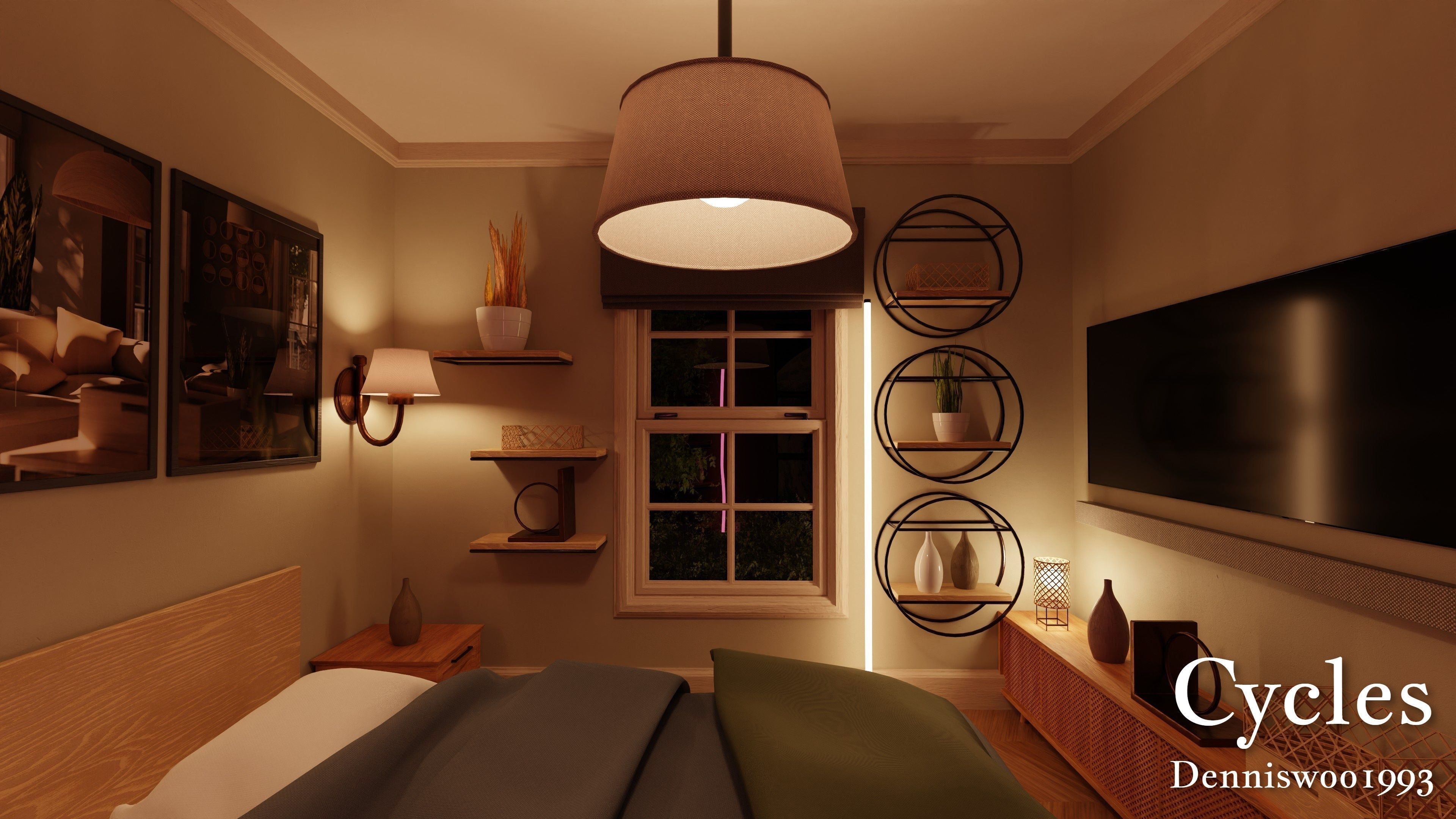 Modular Classic Style American House 5 Low-poly 3D model_20