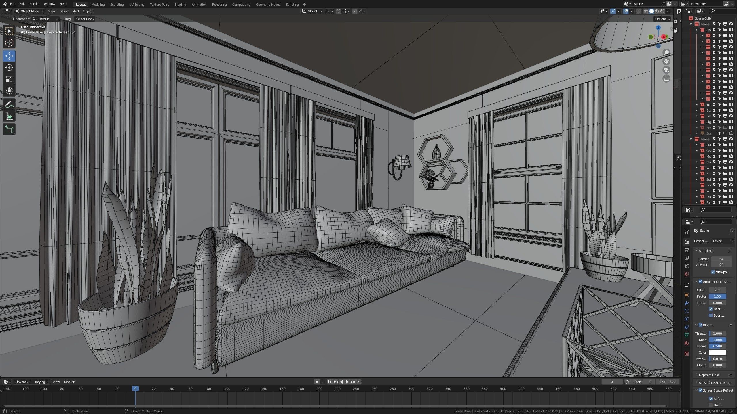 Modular Classic Style American House 5 Low-poly 3D model_38