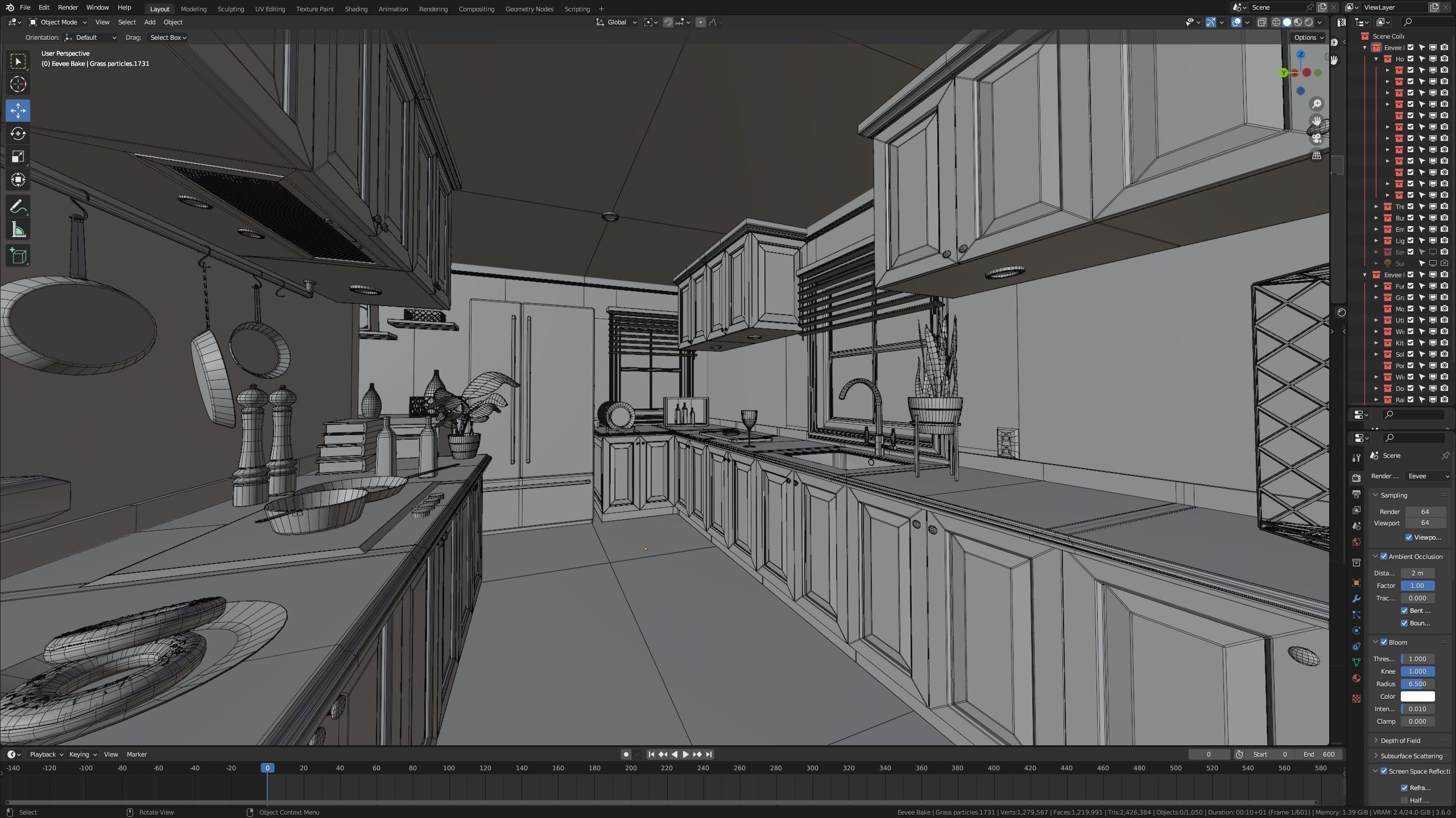 Modular Classic Style American House 5 Low-poly 3D model_40