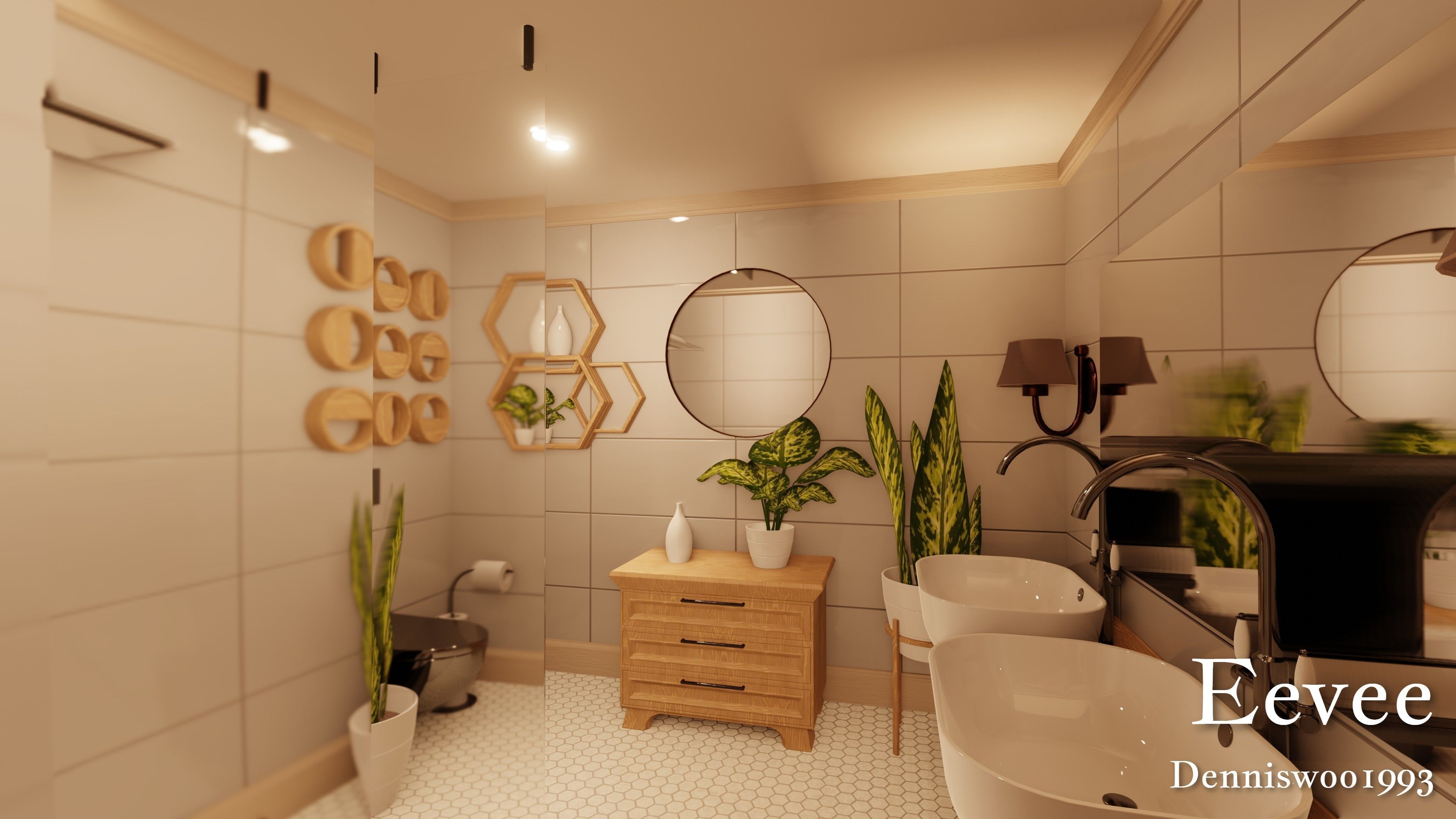 Modular Classic Style American House 5 Low-poly 3D model_35