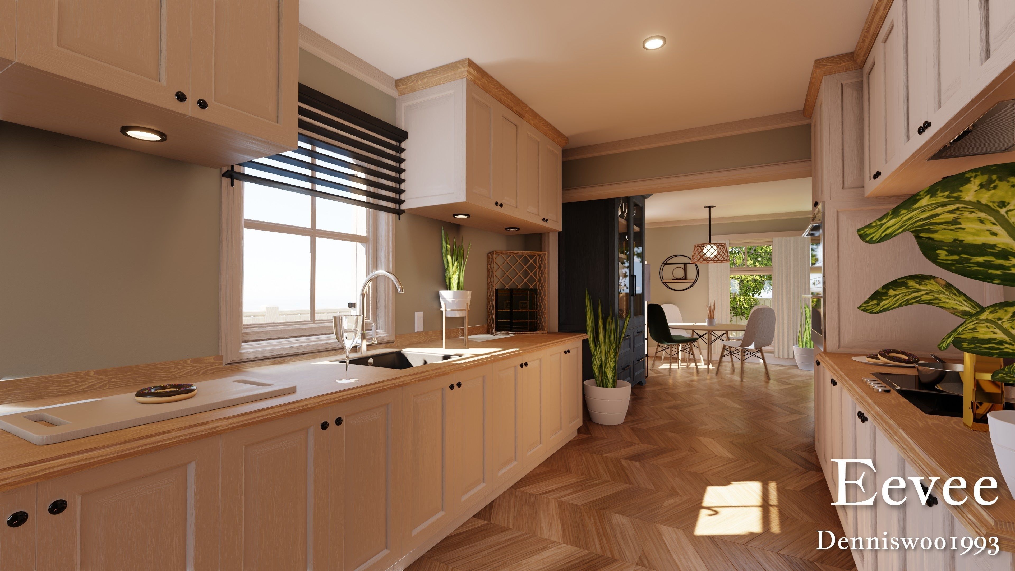 Modular Classic Style American House 5 Low-poly 3D model_25