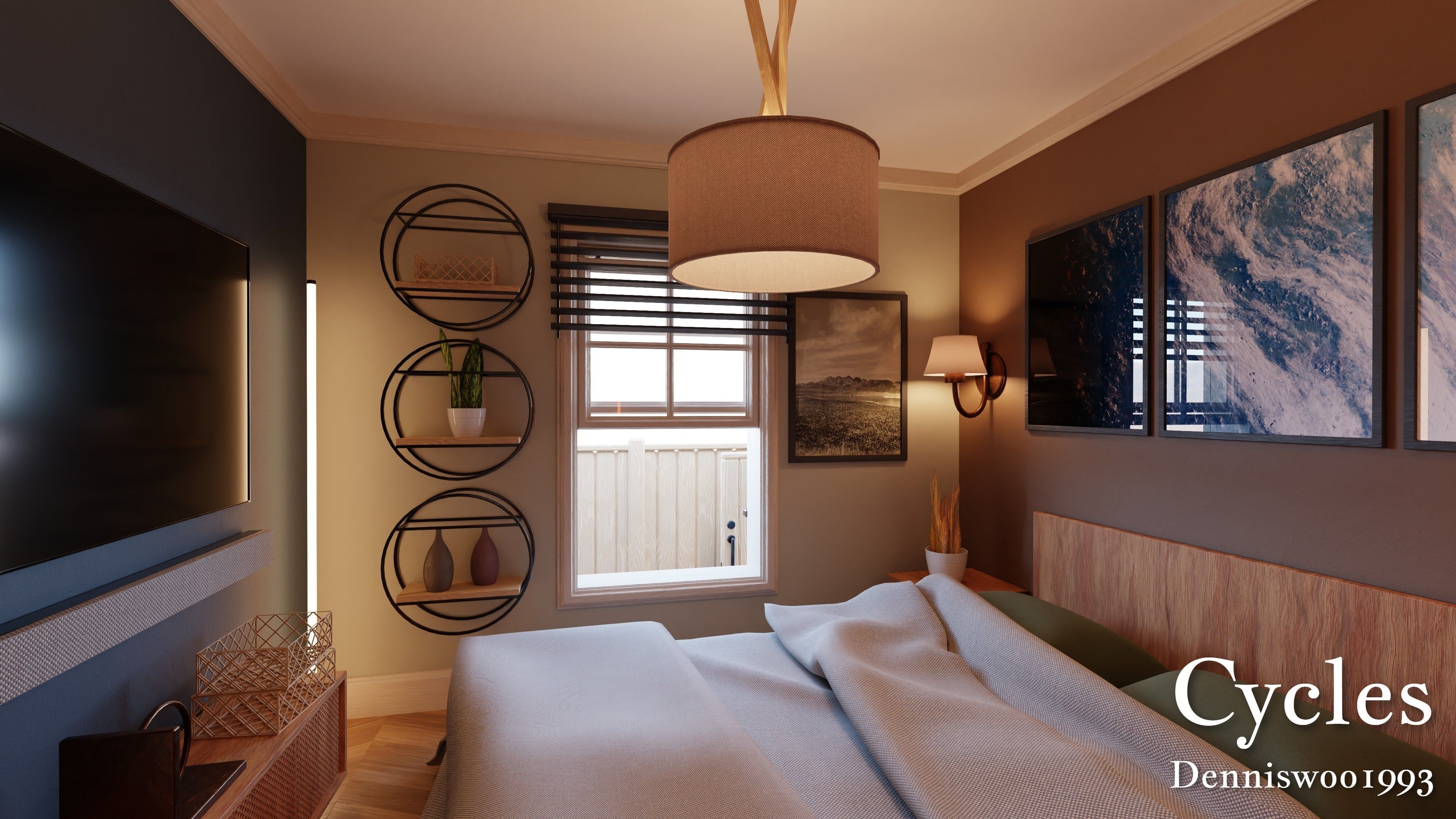 Modular Classic Style American House 5 Low-poly 3D model_11