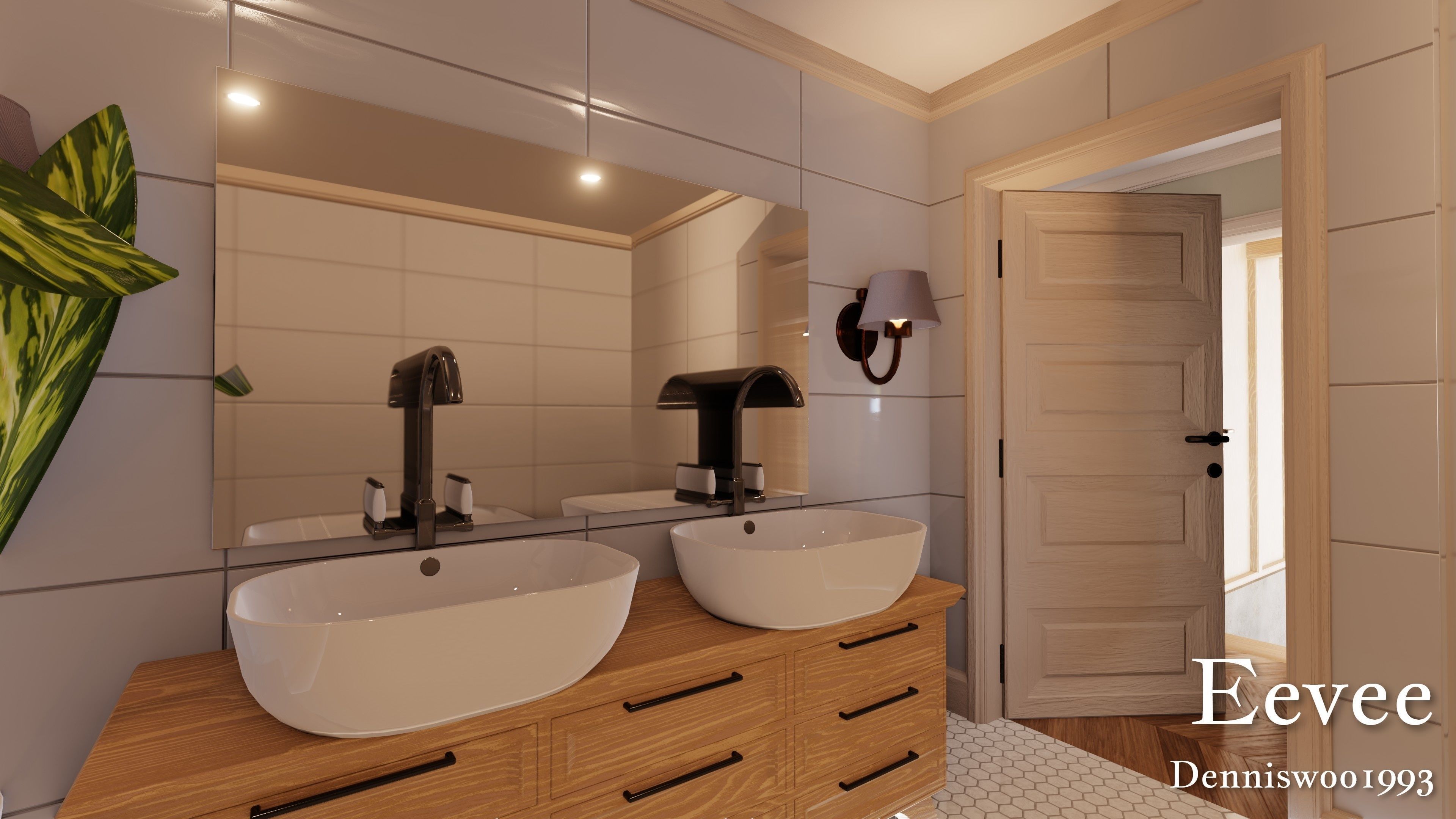 Modular Classic Style American House 5 Low-poly 3D model_27