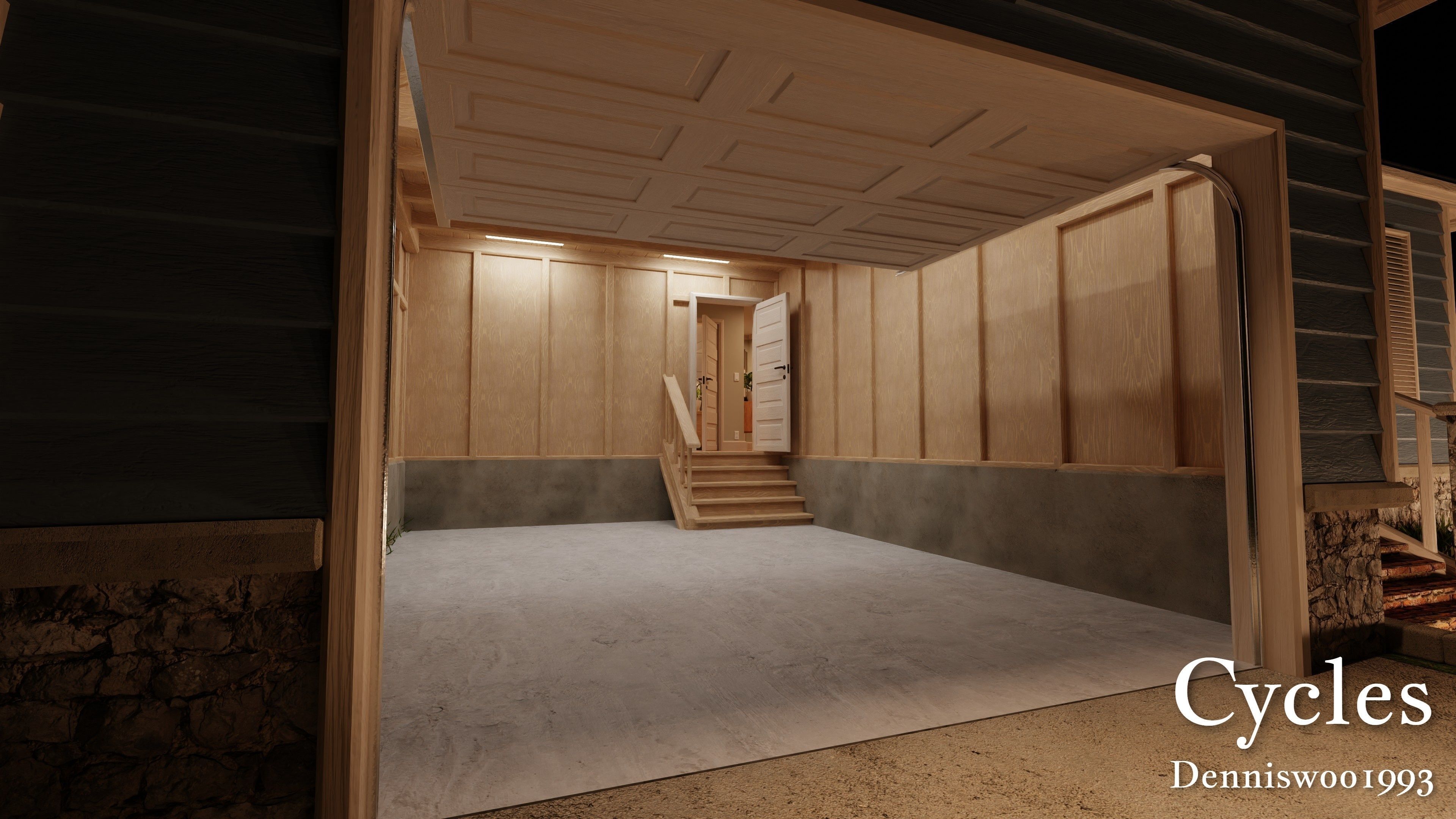 Modular Classic Style American House 5 Low-poly 3D model_18