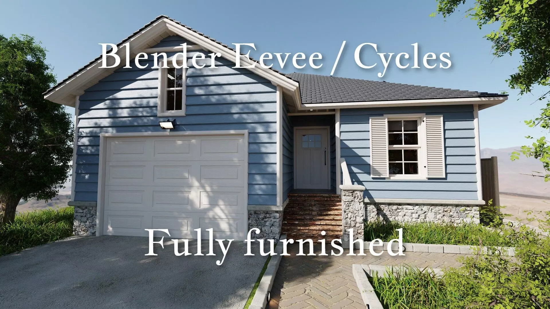 Modular Classic Style American House 5 Low-poly 3D model_0