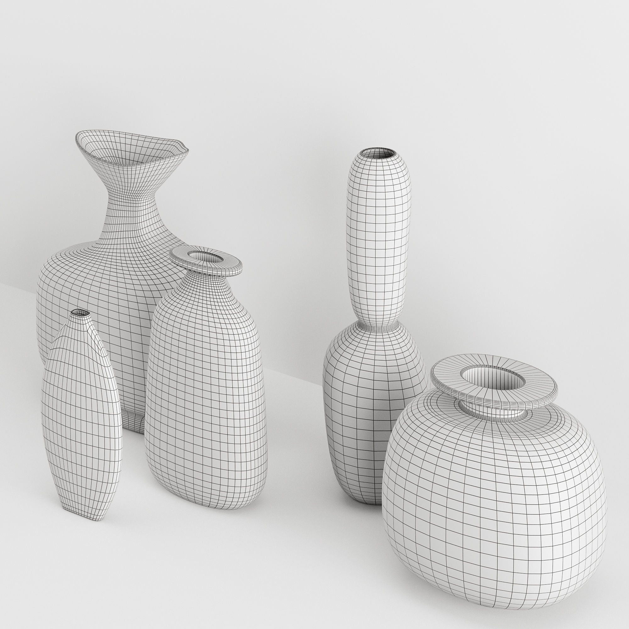 Set decorative vases 1 3D model_2
