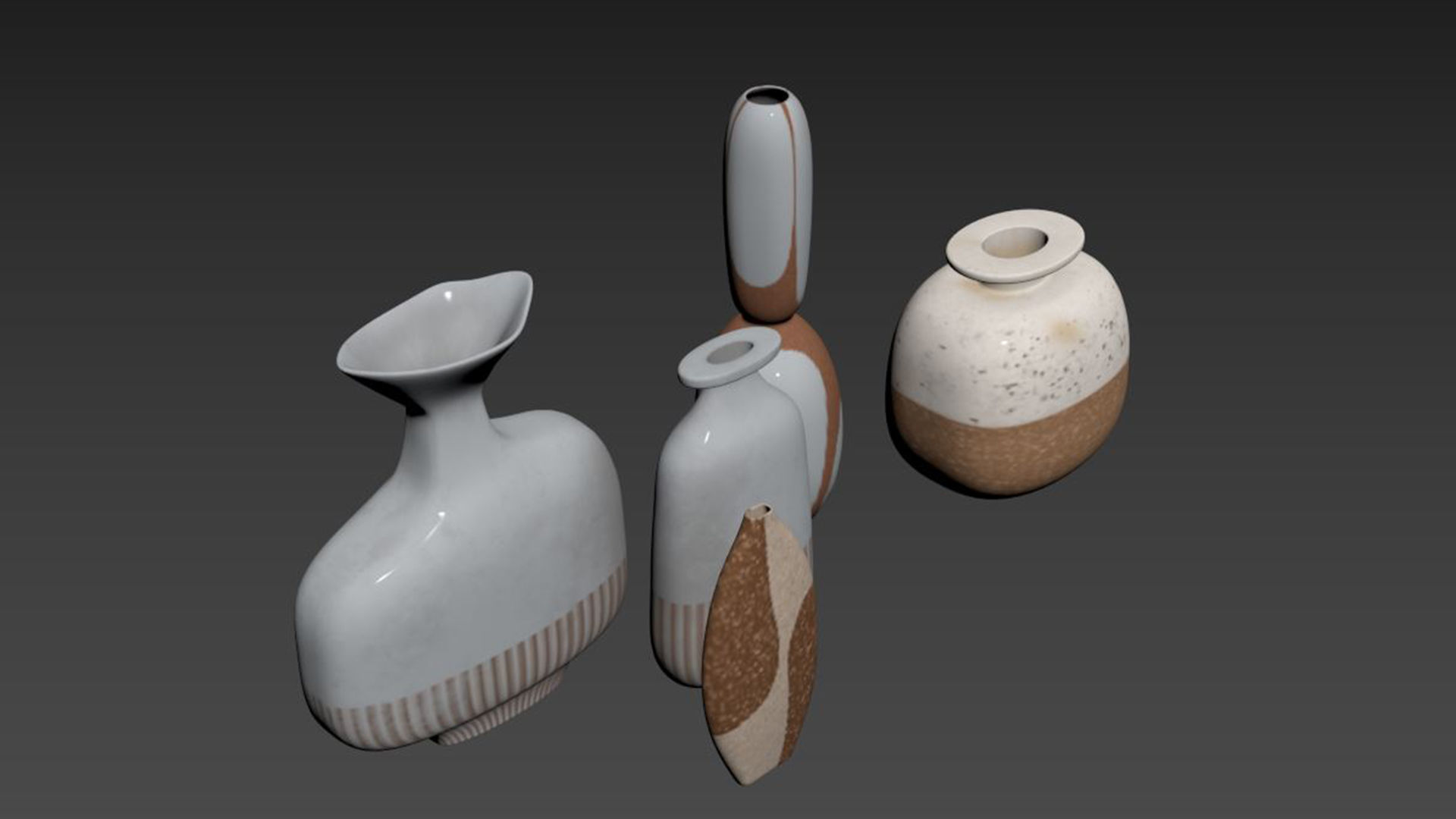 Set decorative vases 1 3D model_4