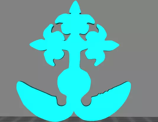 Uzbekistan Cross 3D print model_0