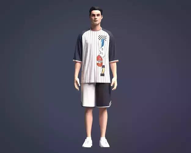 Baseball printed Reglan Oversized t-shirt with short