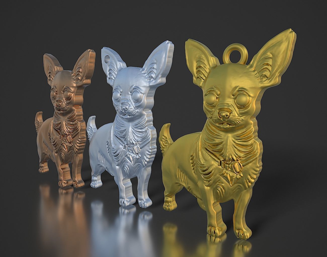 Chihuahua Keychain 230818 3D print model_3