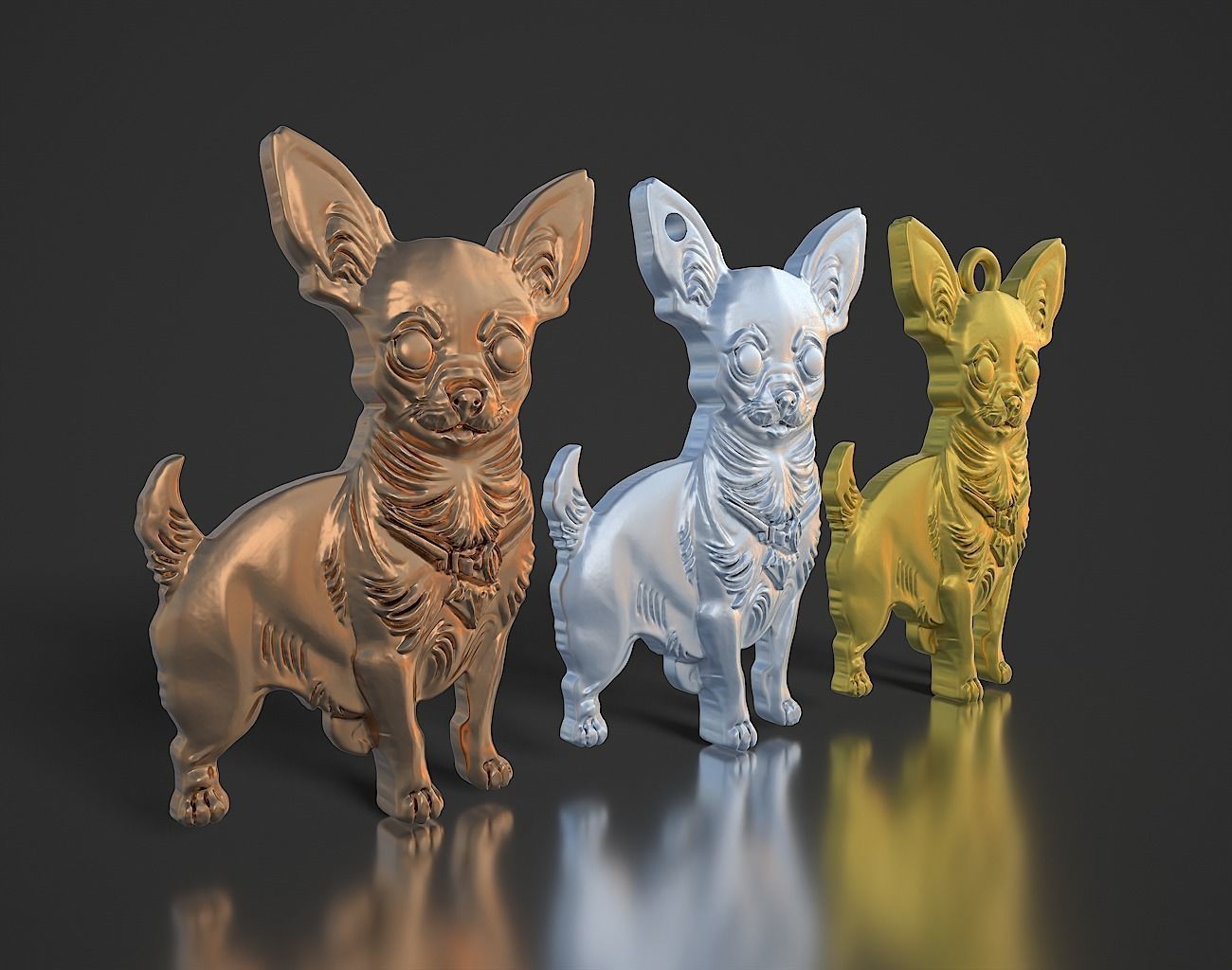 Chihuahua Keychain 230818 3D print model_2