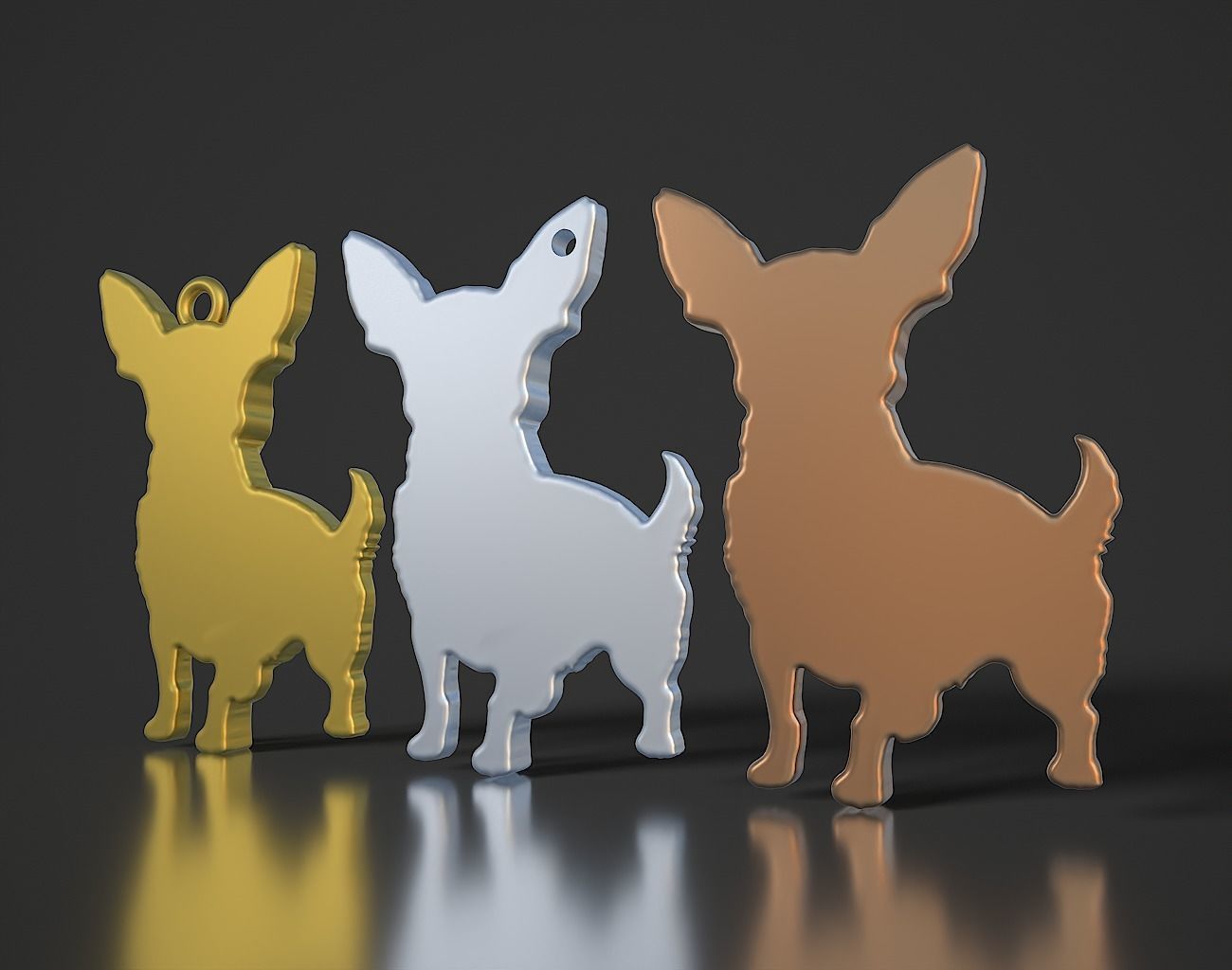 Chihuahua Keychain 230818 3D print model_5