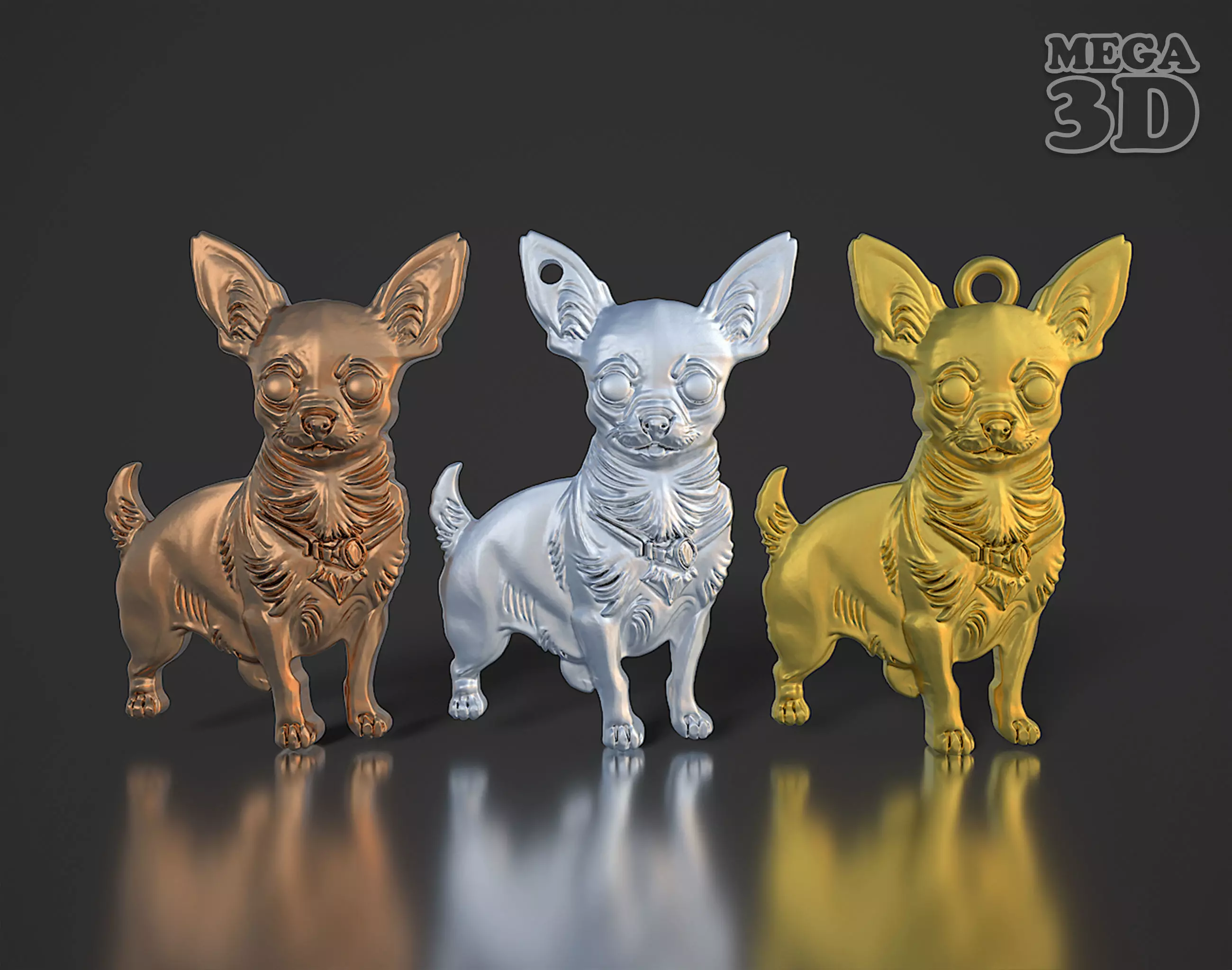 Chihuahua Keychain 230818 3D print model_0
