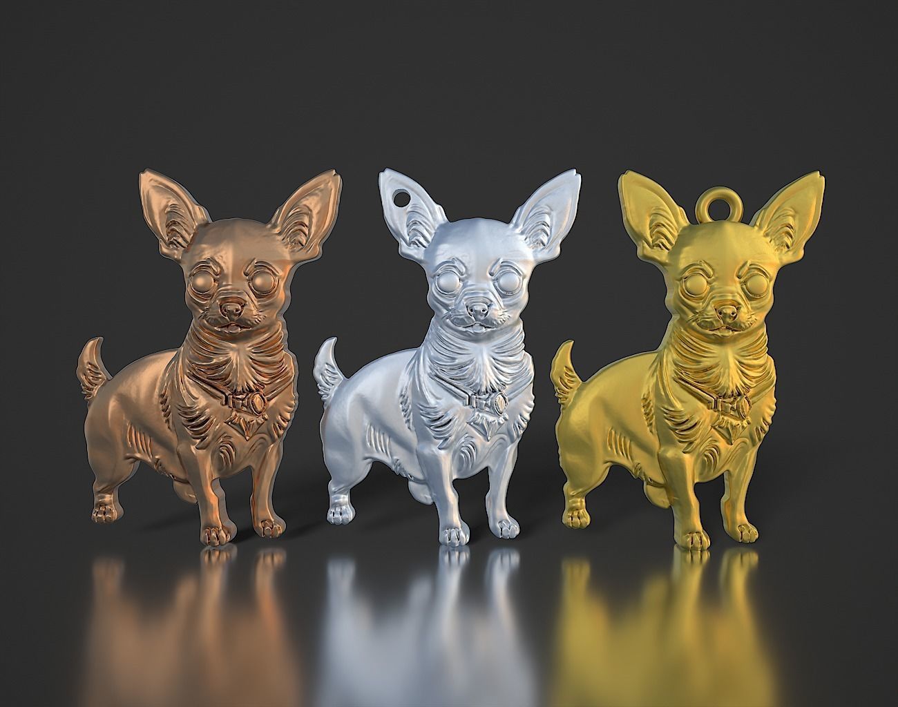 Chihuahua Keychain 230818 3D print model_1