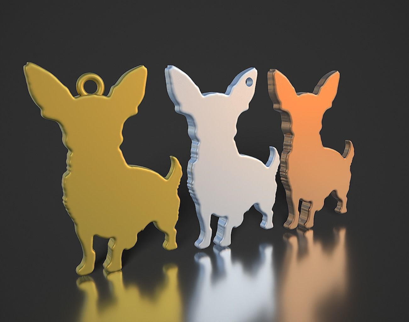 Chihuahua Keychain 230818 3D print model_4