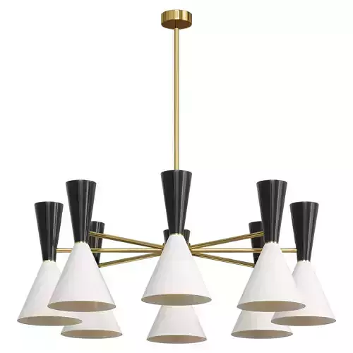 CAIRO Chandelier 8 Arm black and white by Lalume 3D model