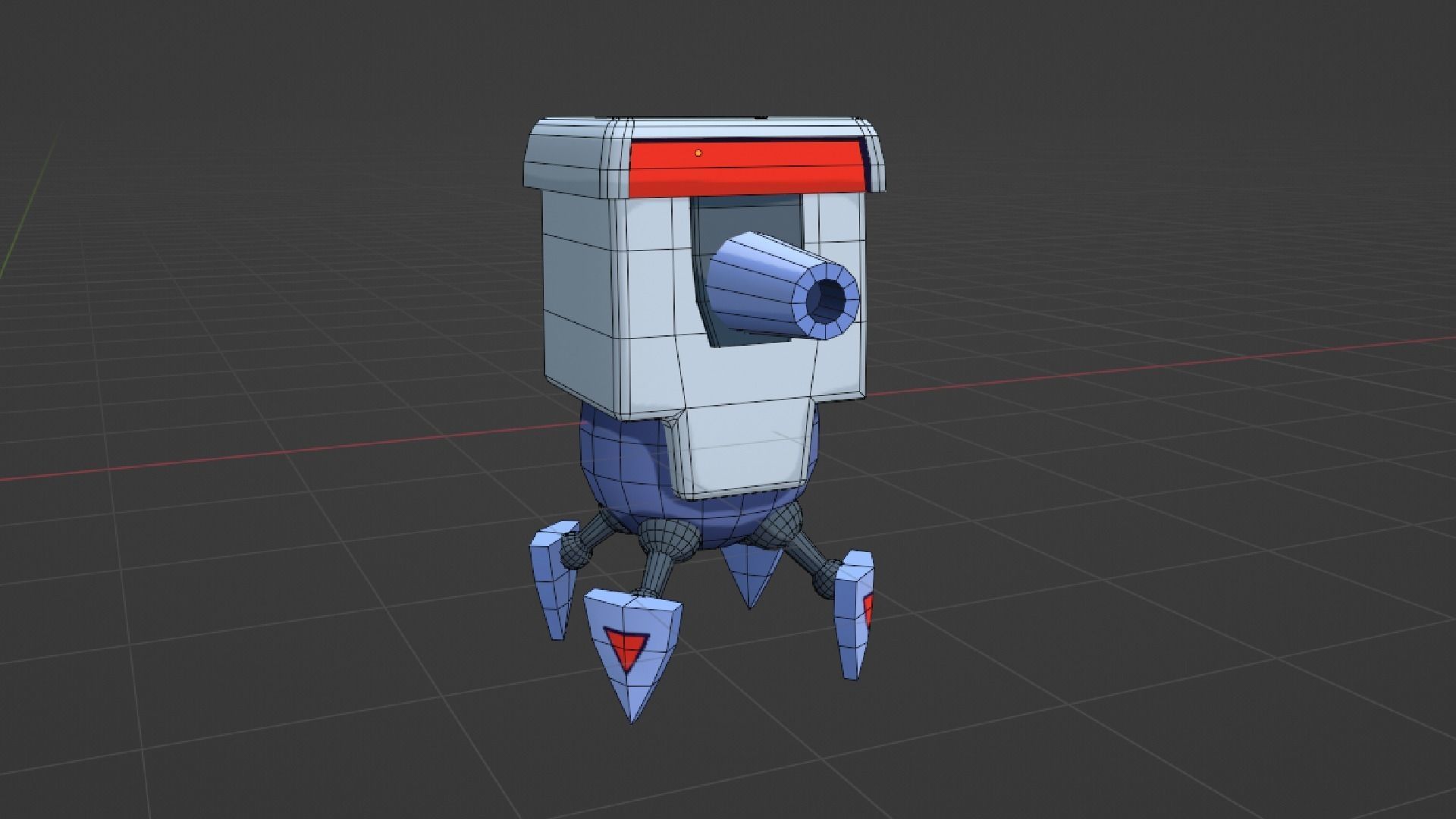 Dron robot cute 3D model_4