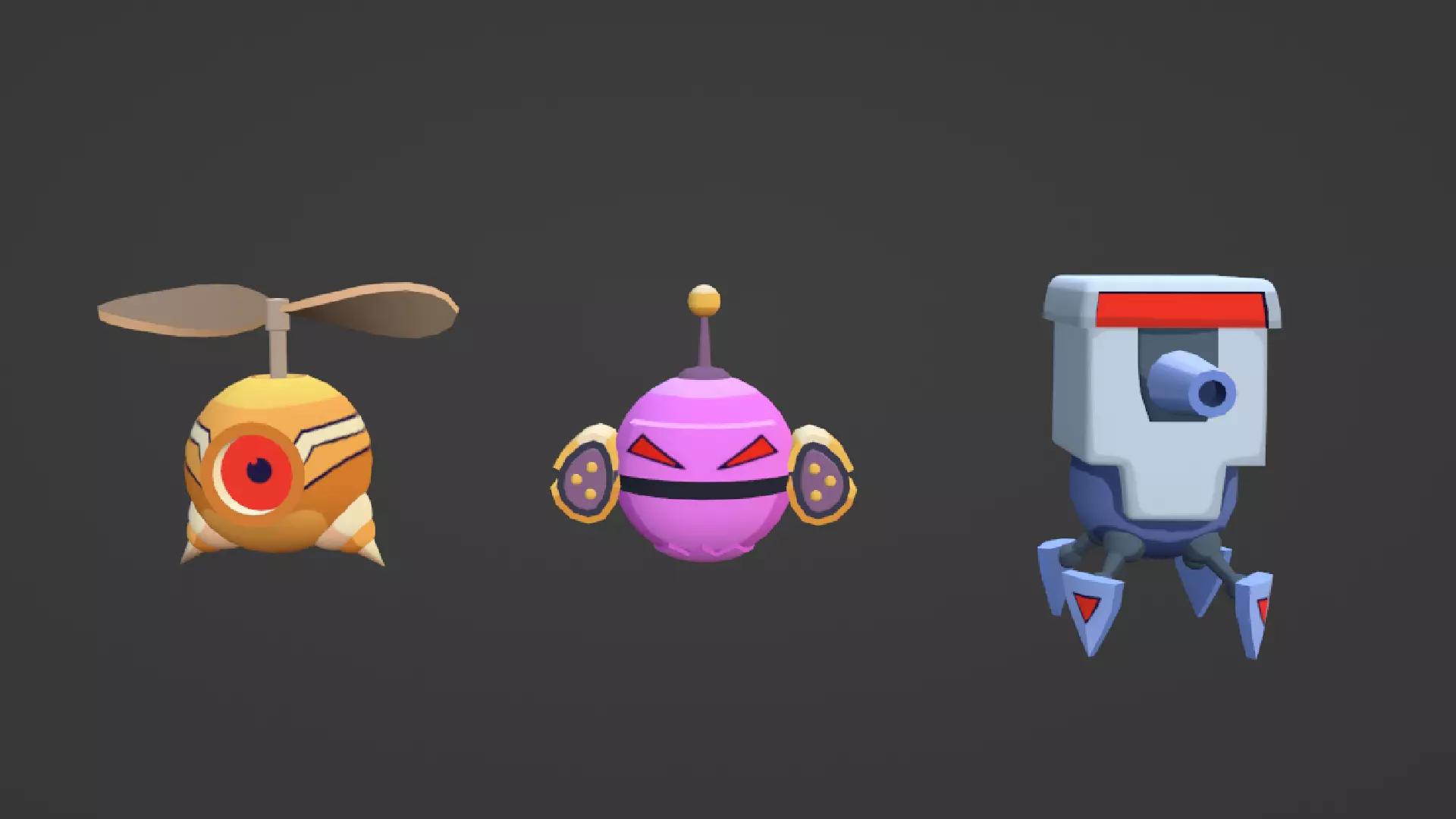 Dron robot cute 3D model_0