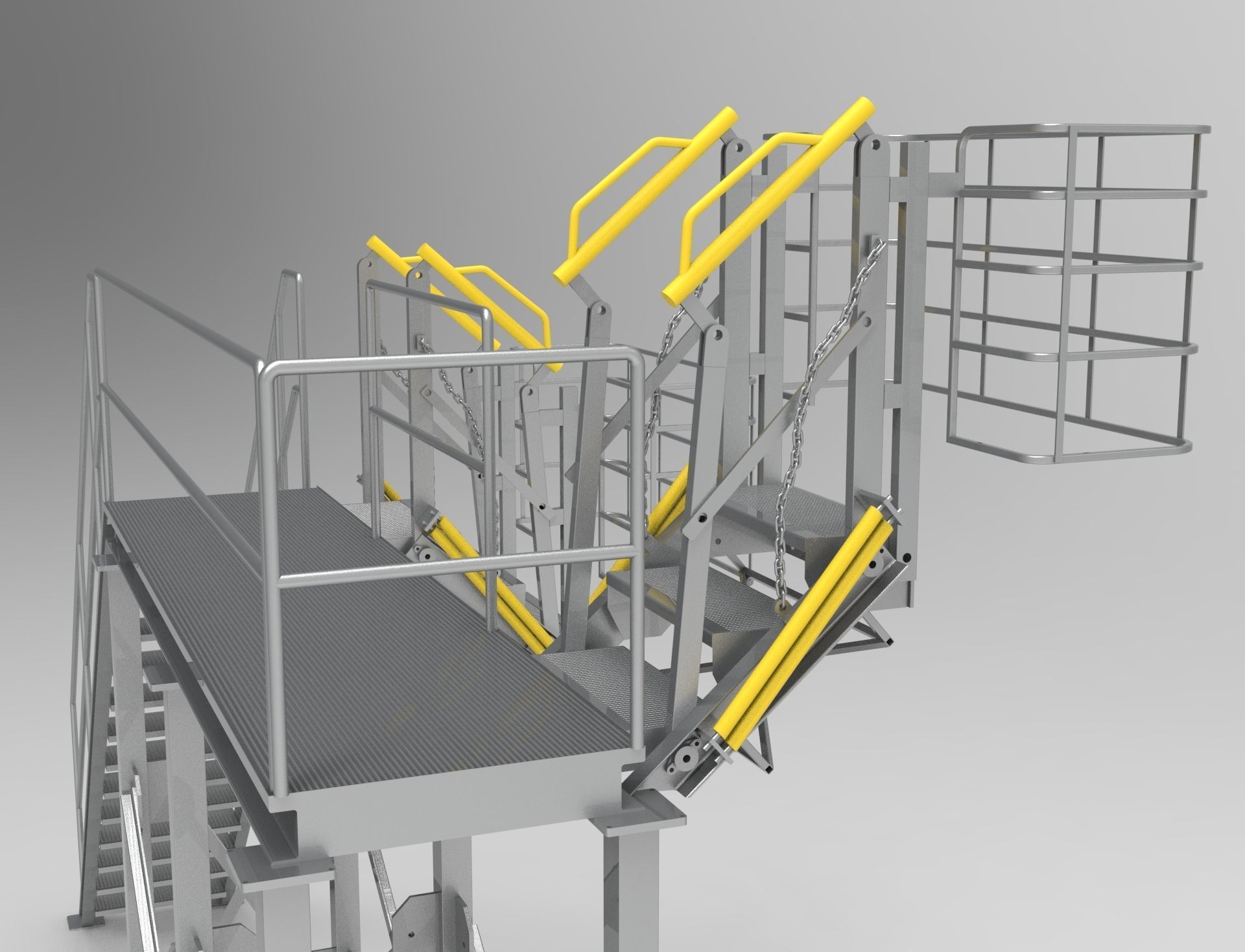 Folding Stairs from a tanker 1 3D print model_6