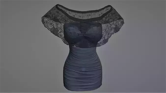 Elegant Stylized Rigged Female Dress 