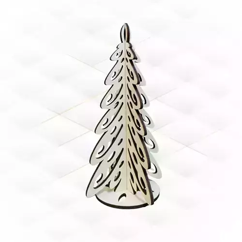 Christmas tree template ready use laser cut file 3D print model
