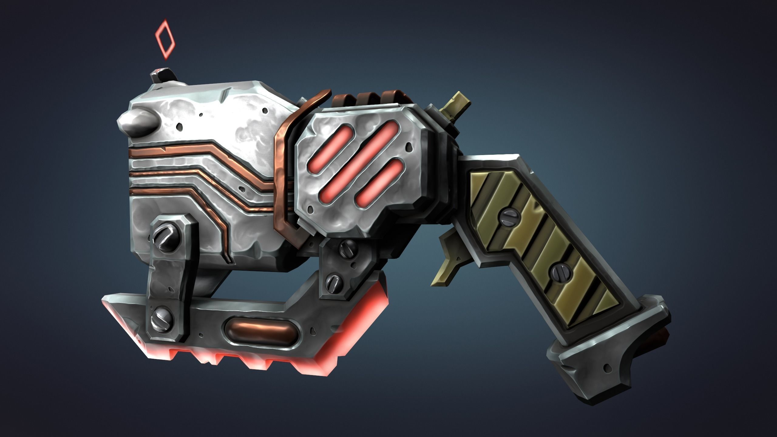 Cyber pistol 3d print 3D print model_11