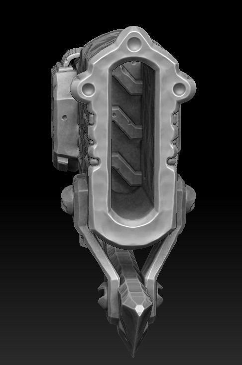 Cyber pistol 3d print 3D print model_3