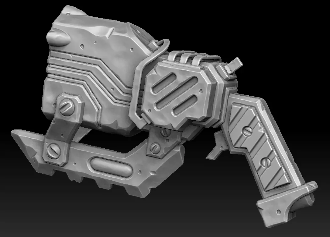 Cyber pistol 3d print 3D print model_0