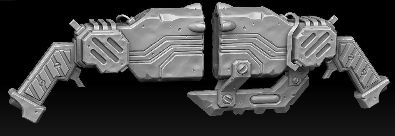 Cyber pistol 3d print 3D print model_4