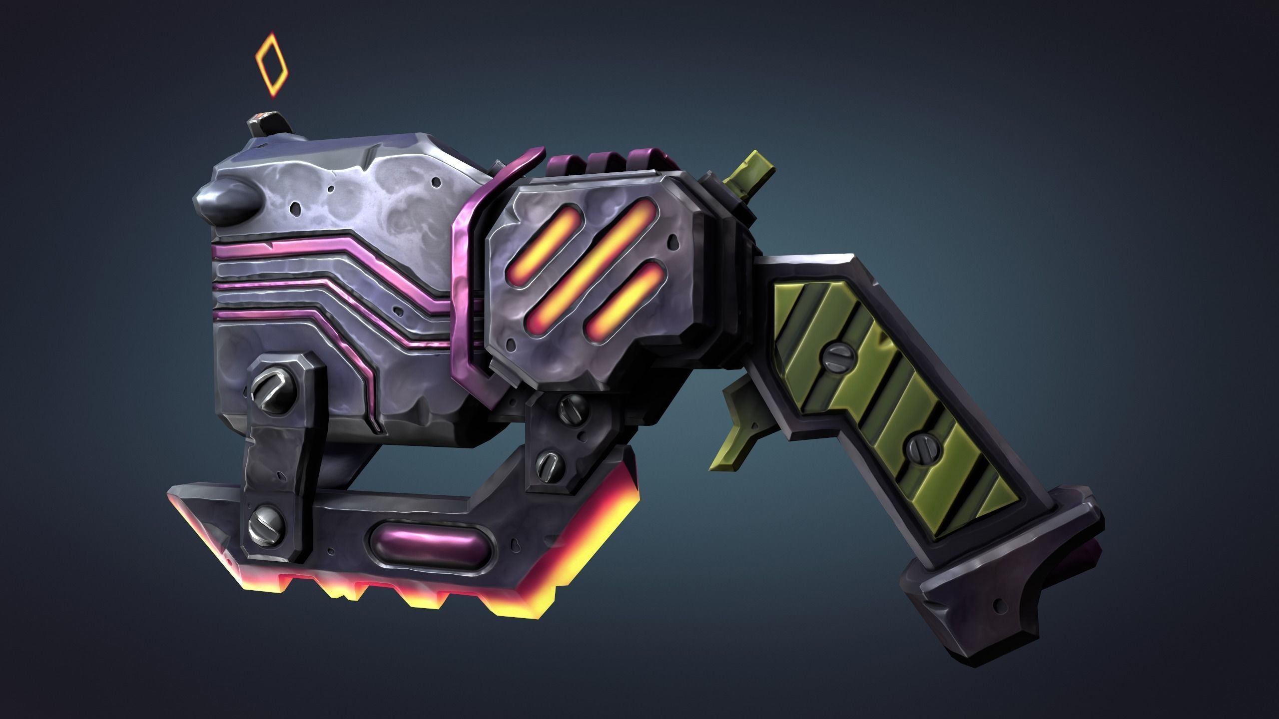Cyber pistol 3d print 3D print model_5