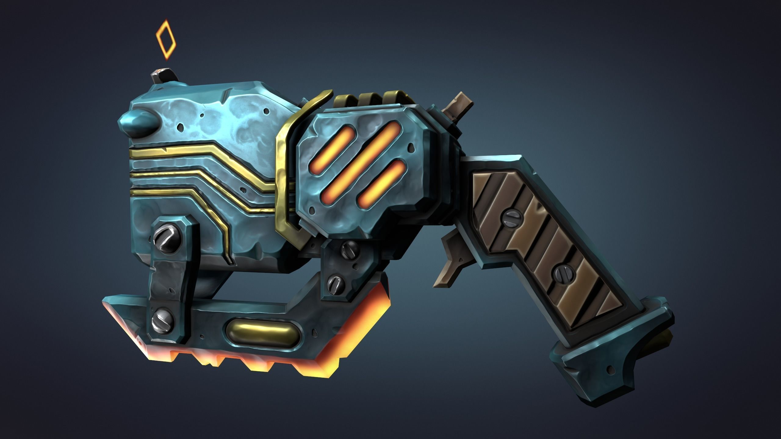 Cyber pistol 3d print 3D print model_8