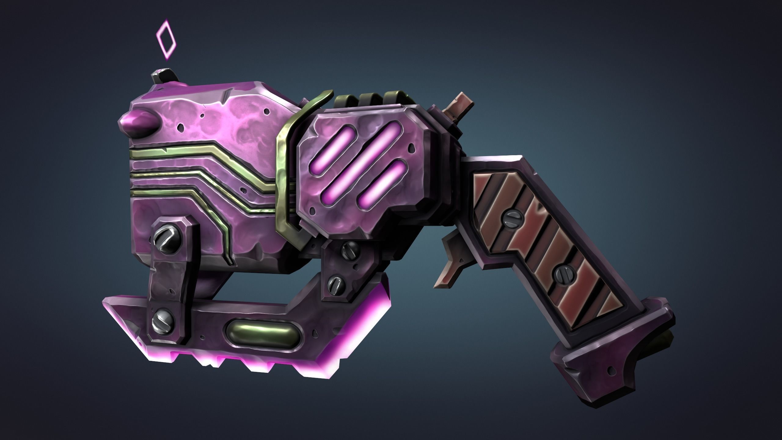 Cyber pistol 3d print 3D print model_10