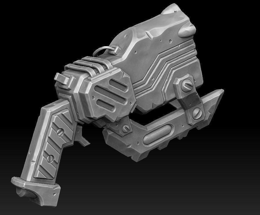 Cyber pistol 3d print 3D print model_2