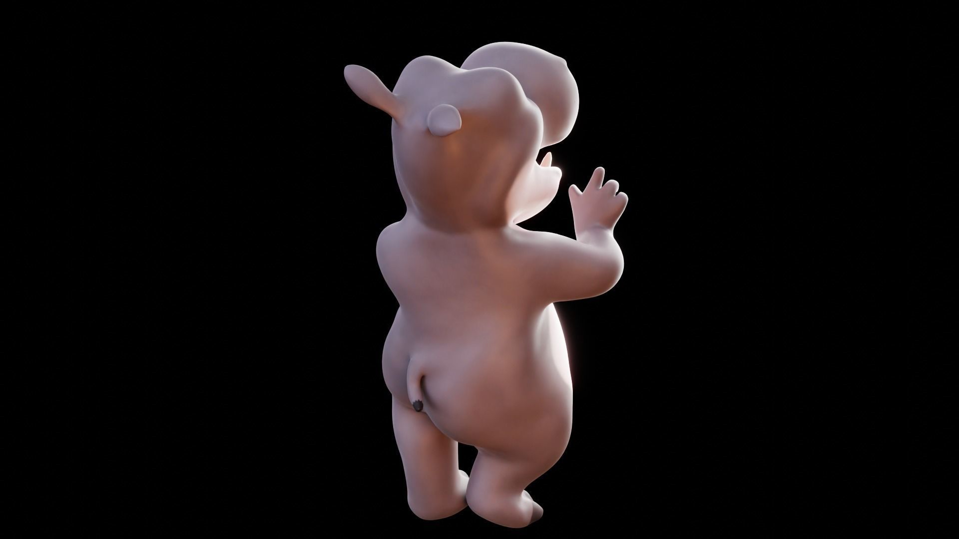 Hippo - Rigged Cartoon Character for Blender Low-poly 3D model_25