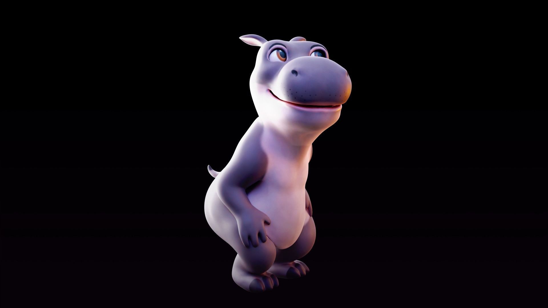 Hippo - Rigged Cartoon Character for Blender Low-poly 3D model_5