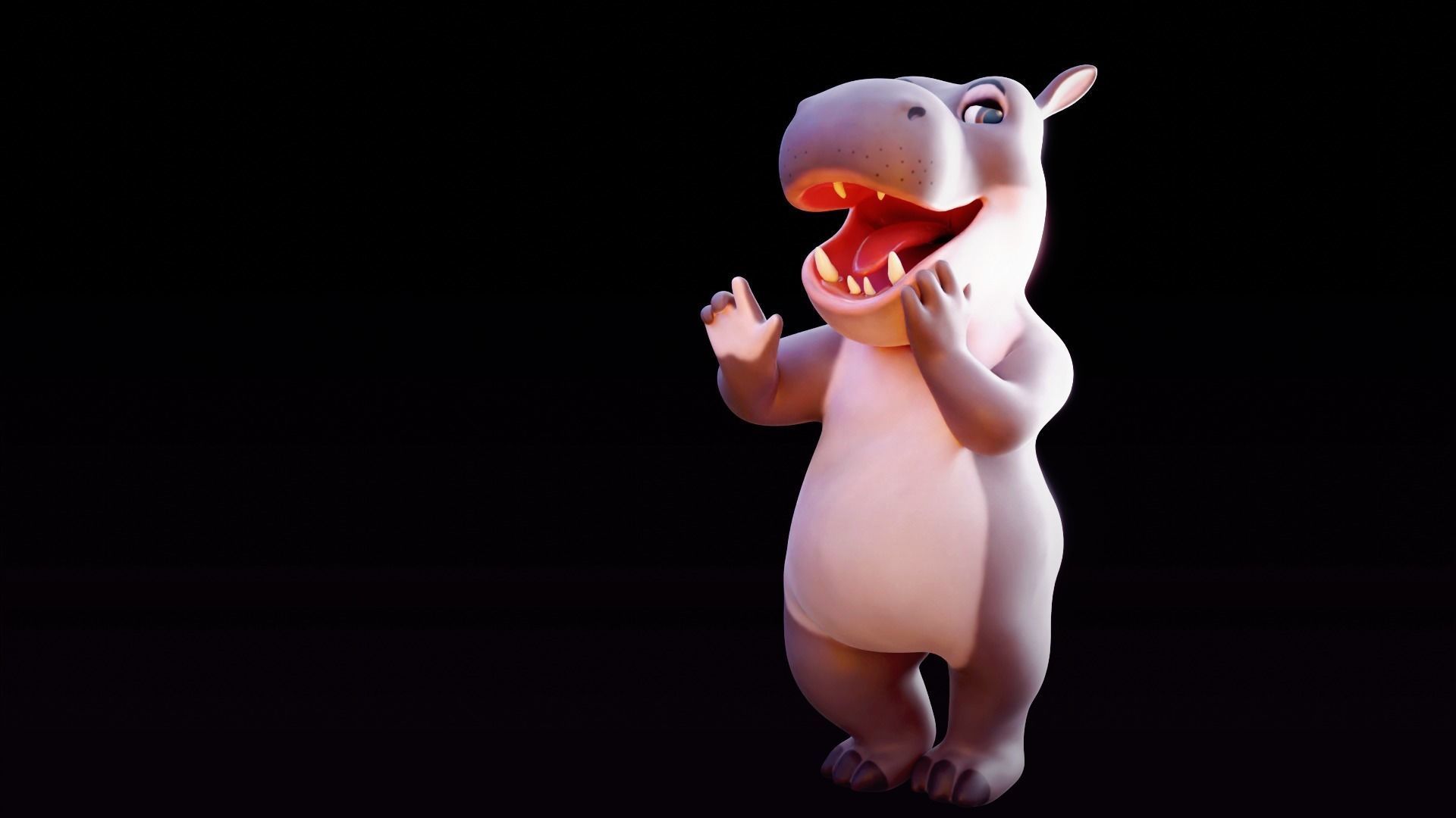 Hippo - Rigged Cartoon Character for Blender Low-poly 3D model_1