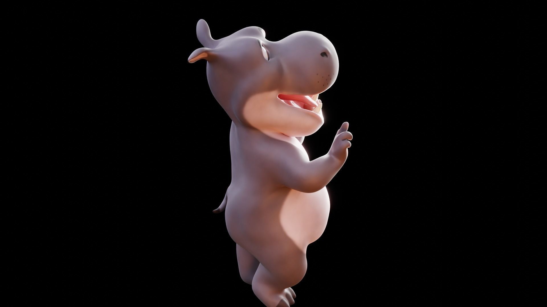 Hippo - Rigged Cartoon Character for Blender Low-poly 3D model_22