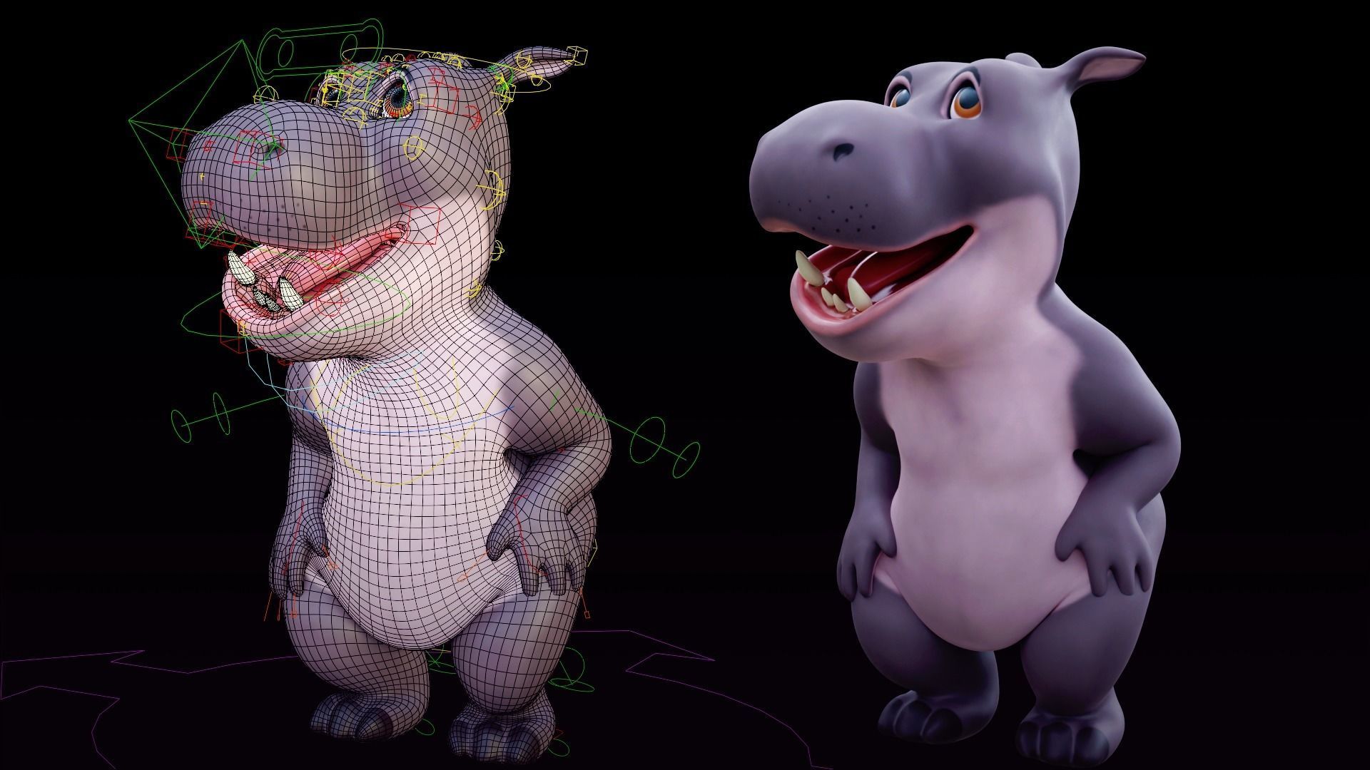 Hippo - Rigged Cartoon Character for Blender Low-poly 3D model_6