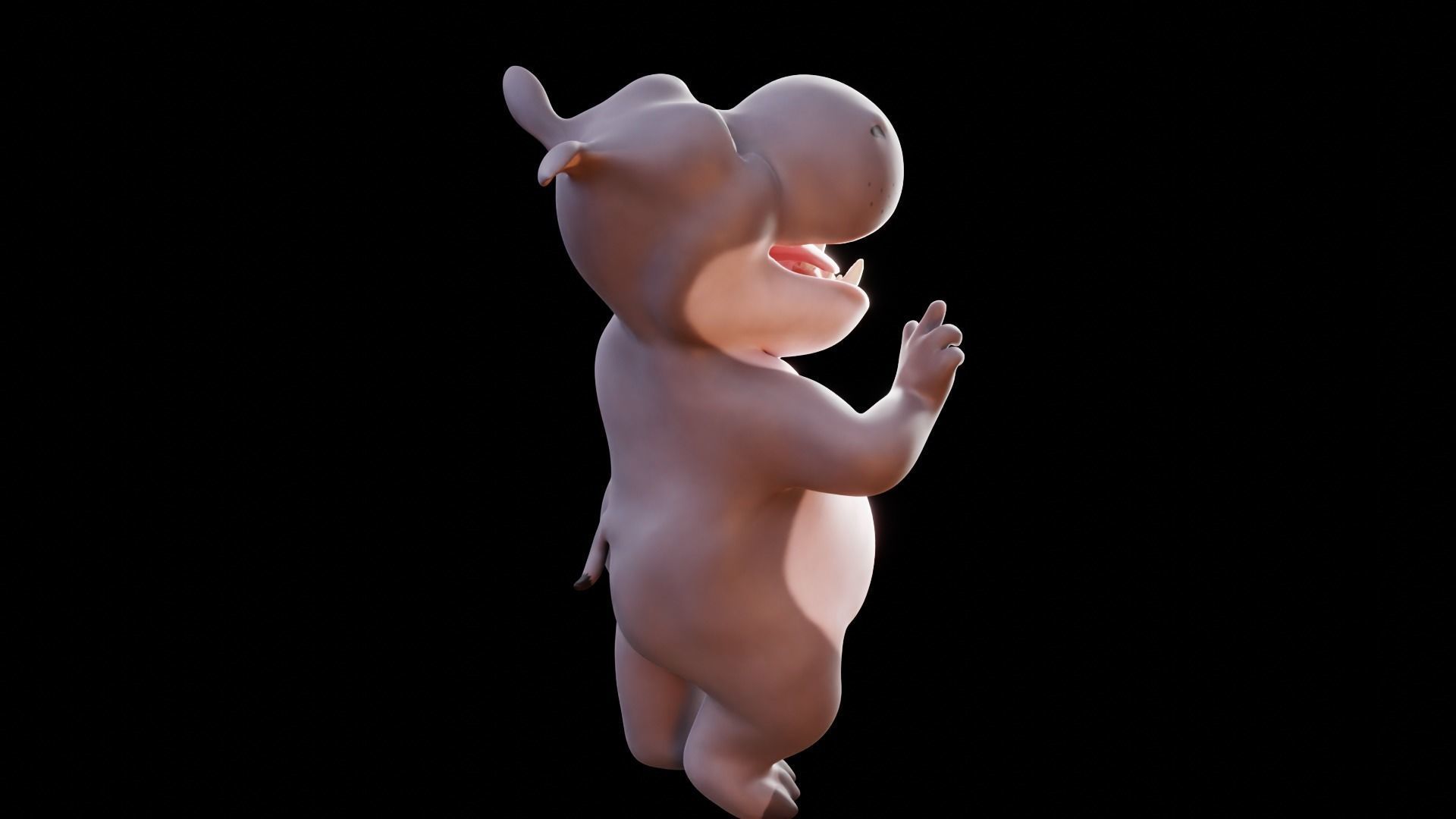 Hippo - Rigged Cartoon Character for Blender Low-poly 3D model_23
