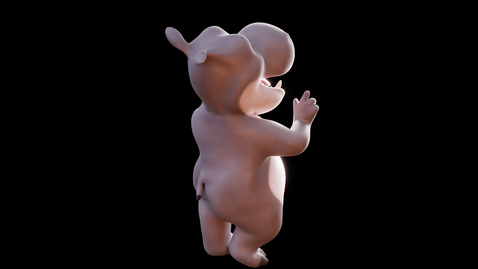 Hippo - Rigged Cartoon Character for Blender Low-poly 3D model_24