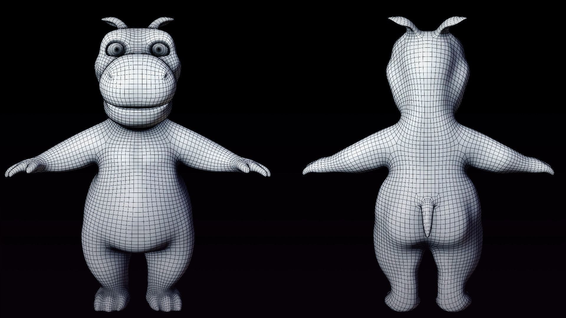 Hippo - Rigged Cartoon Character for Blender Low-poly 3D model_11