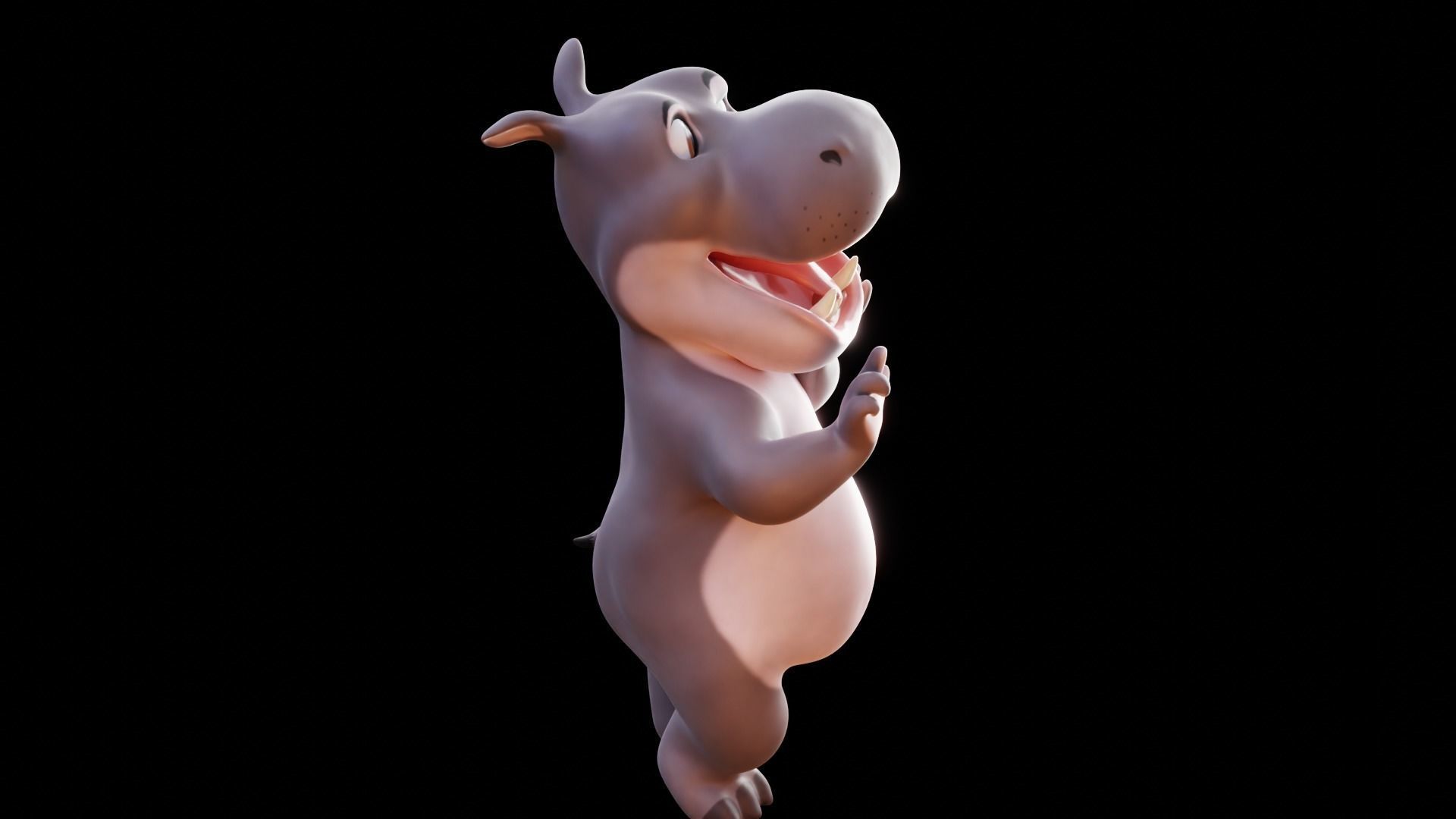 Hippo - Rigged Cartoon Character for Blender Low-poly 3D model_21