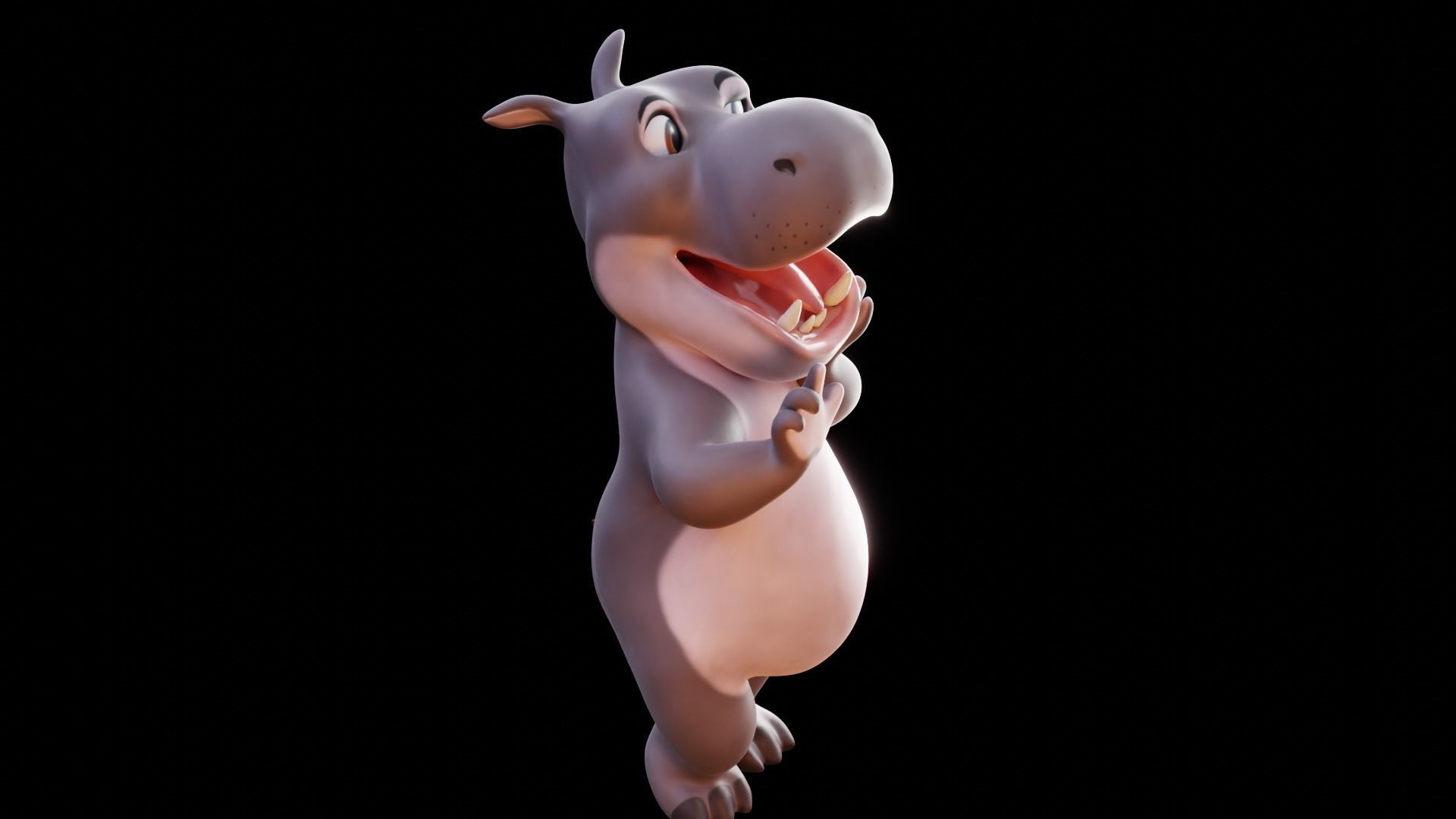 Hippo - Rigged Cartoon Character for Blender Low-poly 3D model_20