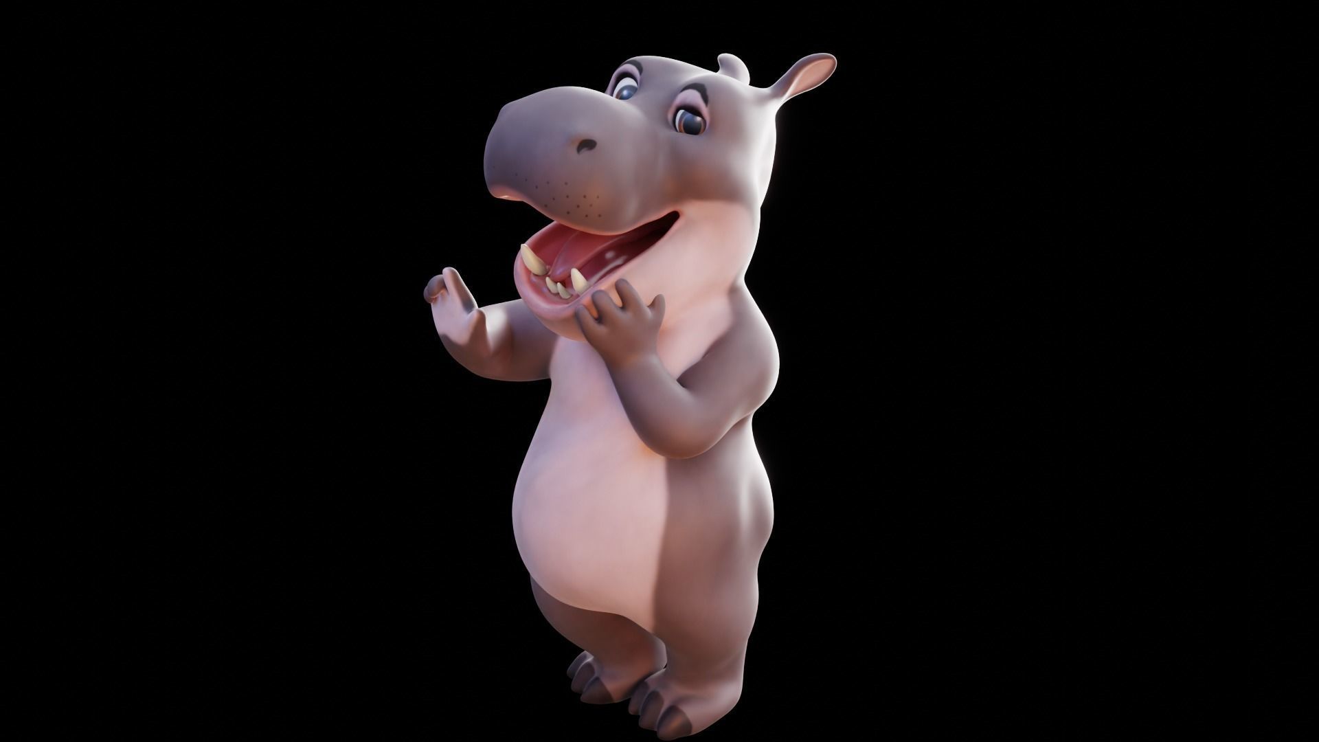 Hippo - Rigged Cartoon Character for Blender Low-poly 3D model_34