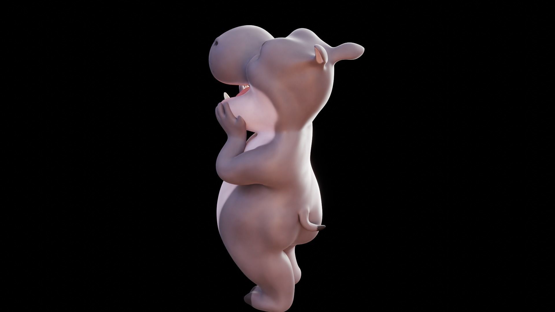 Hippo - Rigged Cartoon Character for Blender Low-poly 3D model_30
