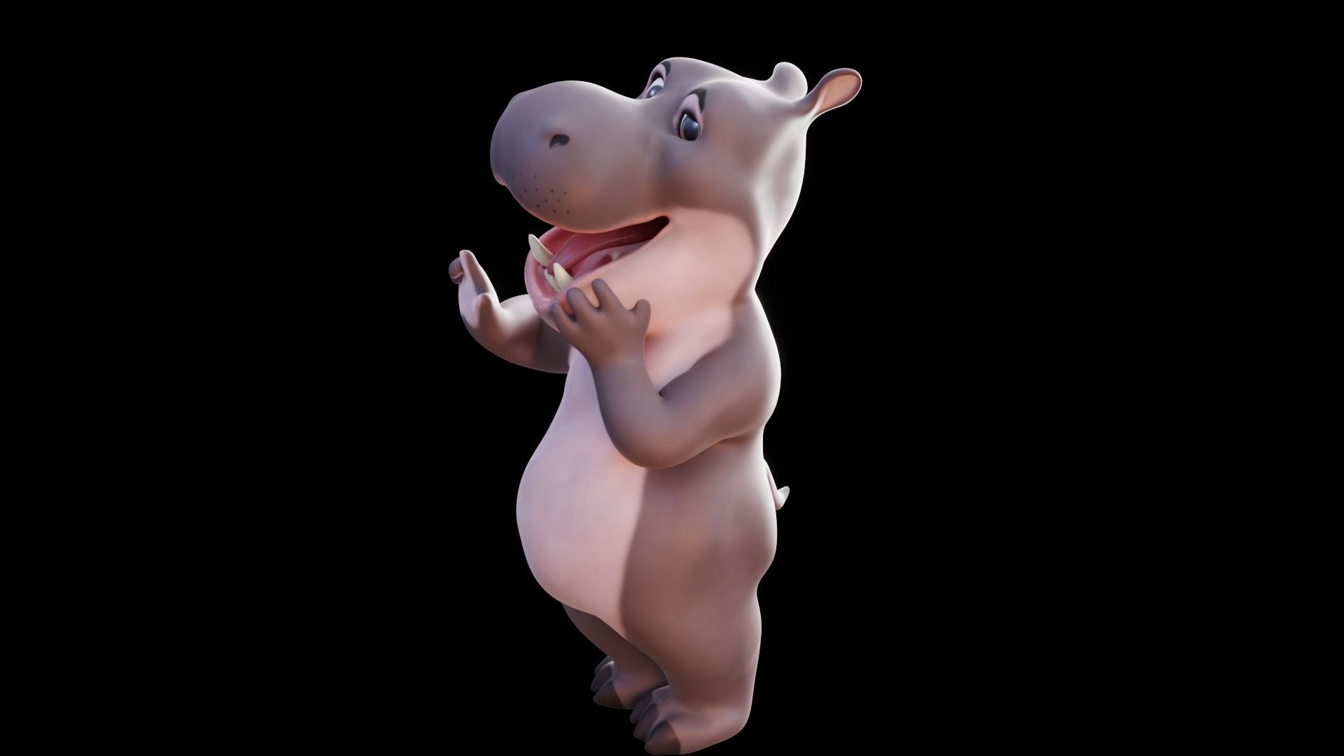Hippo - Rigged Cartoon Character for Blender Low-poly 3D model_33