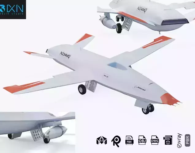 Boeing MQ25 Stingray Aerial Refueling Drone 3D model