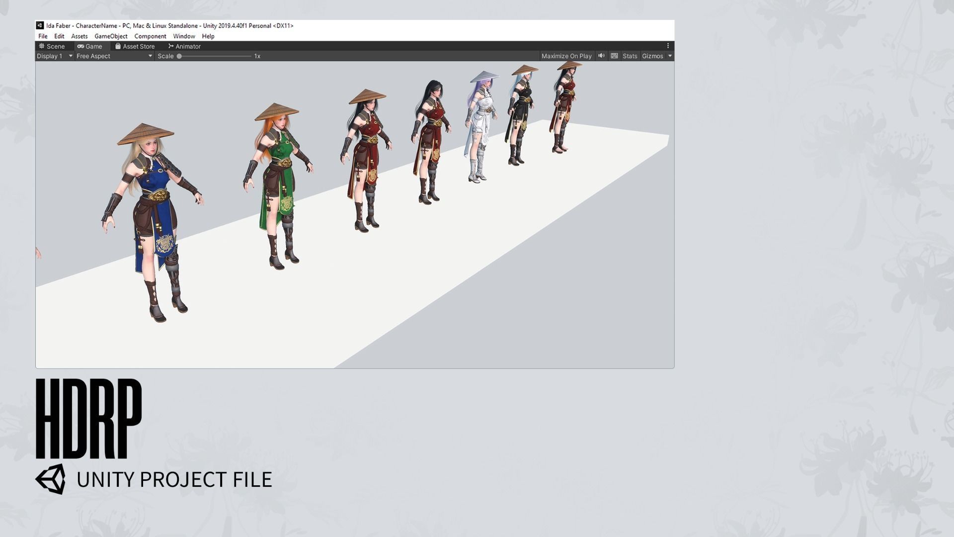 Samurai Girl Tomoe - Game Ready Low-poly 3D model_23